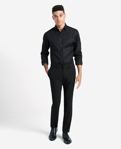 Kenneth Cole Men's Dress Shirt Slim Fit Stretch Collar Non Iron Solid