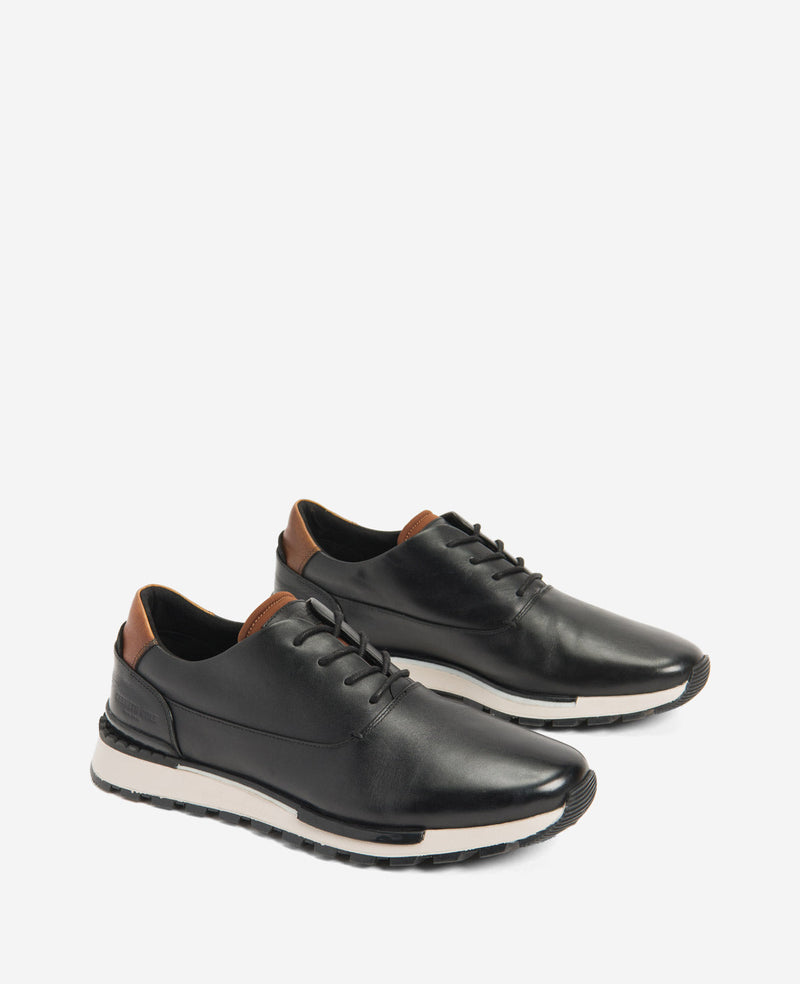 Kenneth Cole | Kev Leather Lace-Up With Techni-cole in Black/Grey, Size: 8 Kenneth Cole | Kev Leather Lace-Up With Techni-cole in Black/Grey, Size: 8