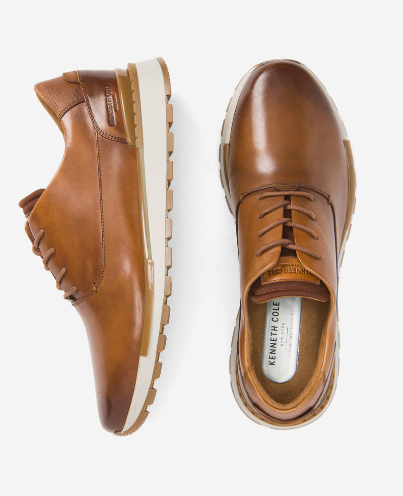 Kenneth Cole | Kev Leather Lace-Up With Techni-cole in Cognac, Size: 11.5 Kenneth Cole | Kev Leather Lace-Up With Techni-cole in Cognac, Size: 11.5