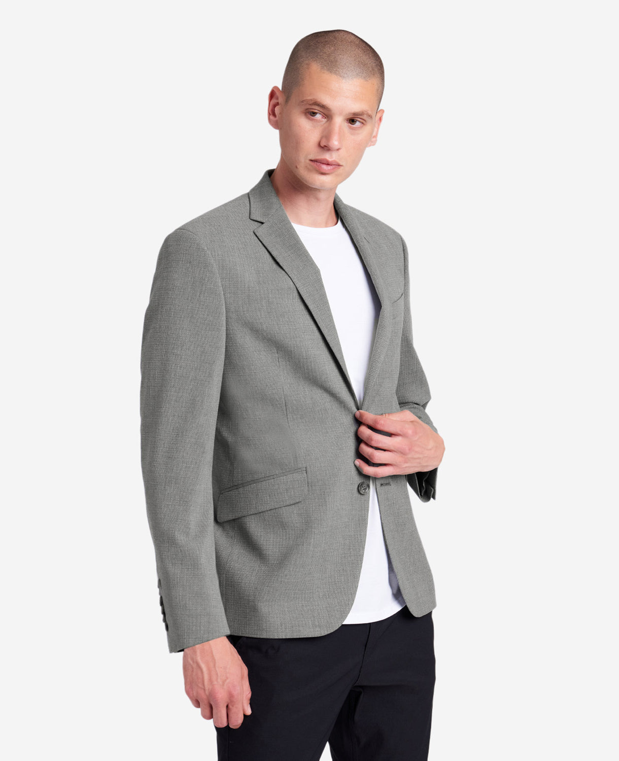 SlimFit Grey Mini Check Stretch TECHNICOLE Sport Coat Cole