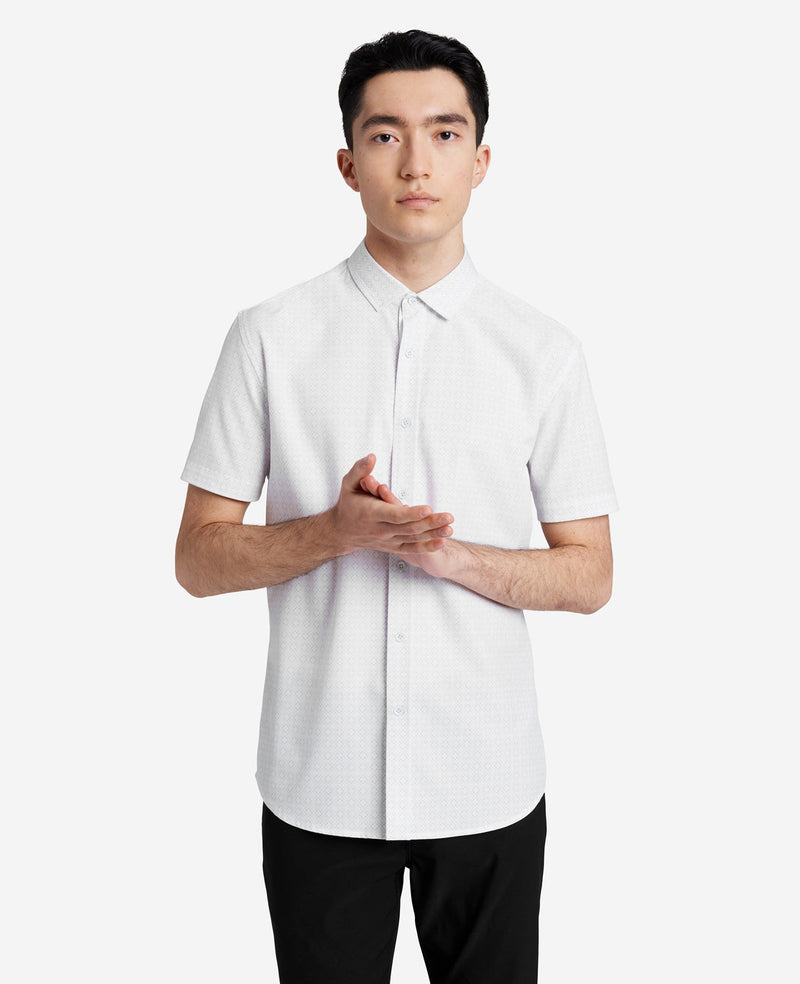 short sleeve white button down dress shirts Stretch Short Sleeve Button-Down Shirt