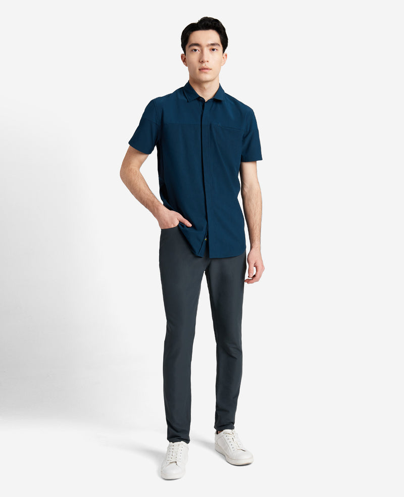 Kenneth Cole - Stretch Short Sleeve Button-Down Shirt MENS KNITS for Men