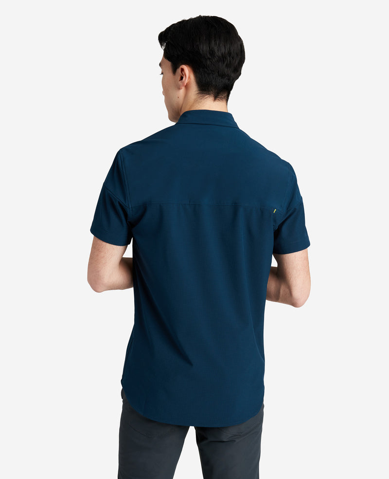 Kenneth Cole - Stretch Short Sleeve Button-Down Shirt MENS KNITS for Men