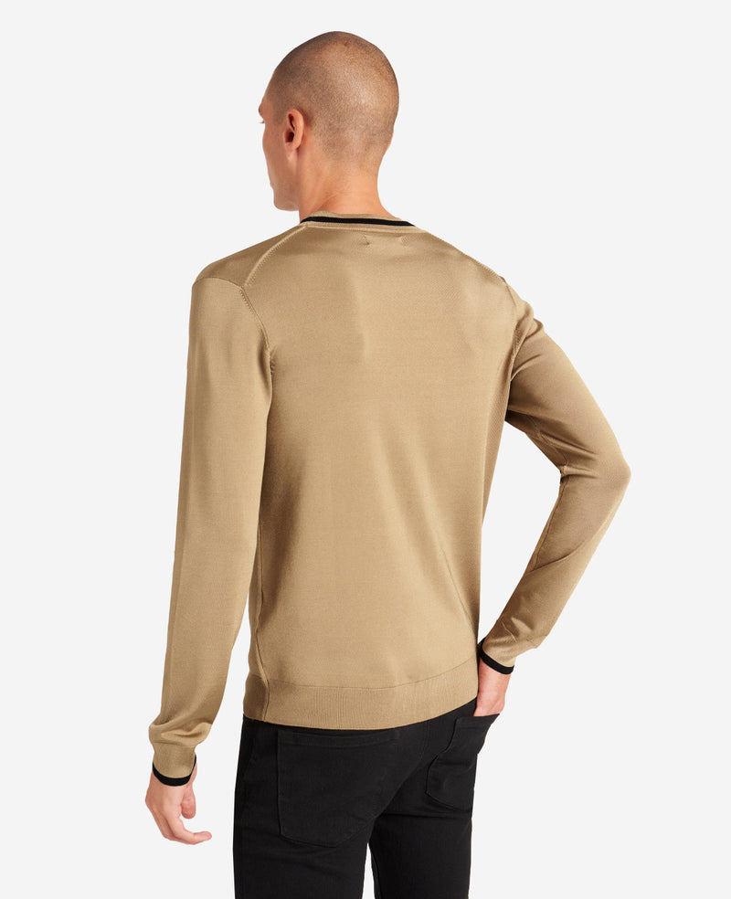 Kenneth Cole - Striped Collar Pullover Knit MENS SWEATER for Men