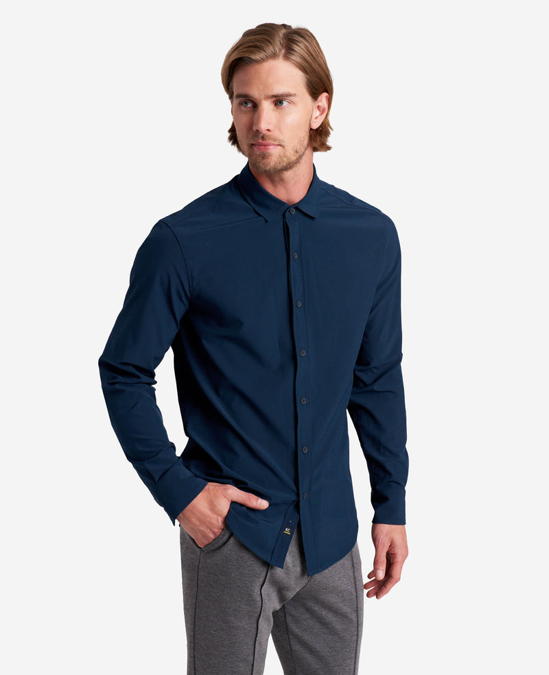 Water-Resistant Stretch Long-Sleeve Sport Shirt | Kenneth Cole