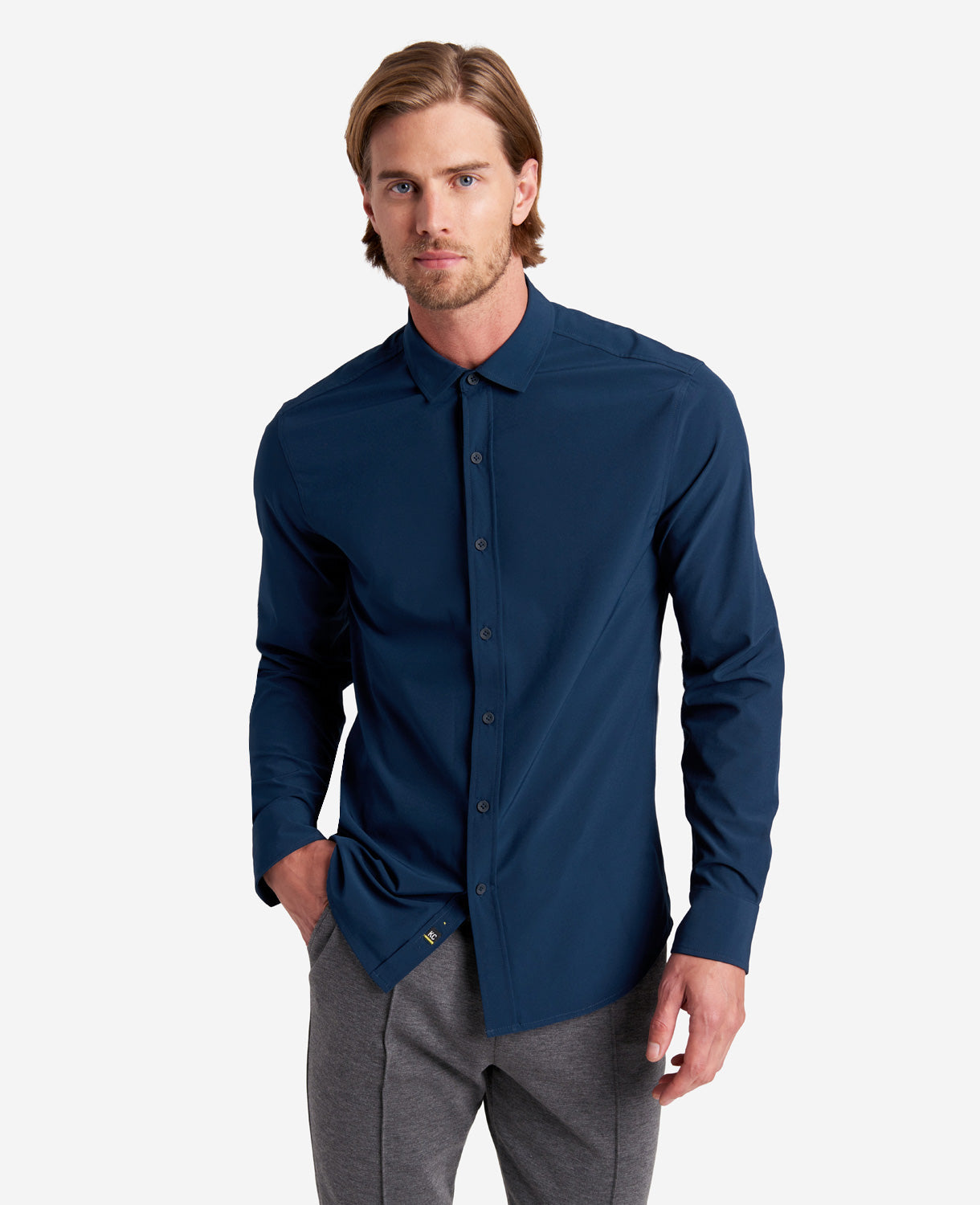 Water-Resistant Stretch Long-Sleeve Sport Shirt | Kenneth Cole
