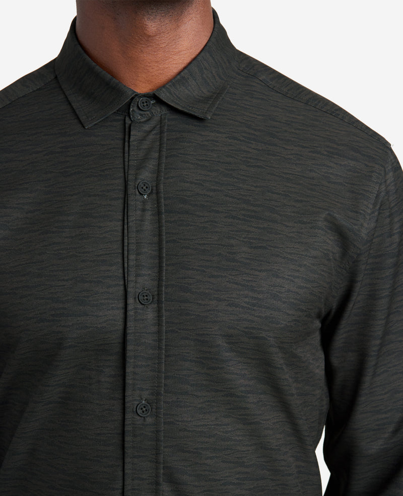 Kenneth Cole - Stretch Print Button-Down Shirt MENS SHIRT for Men