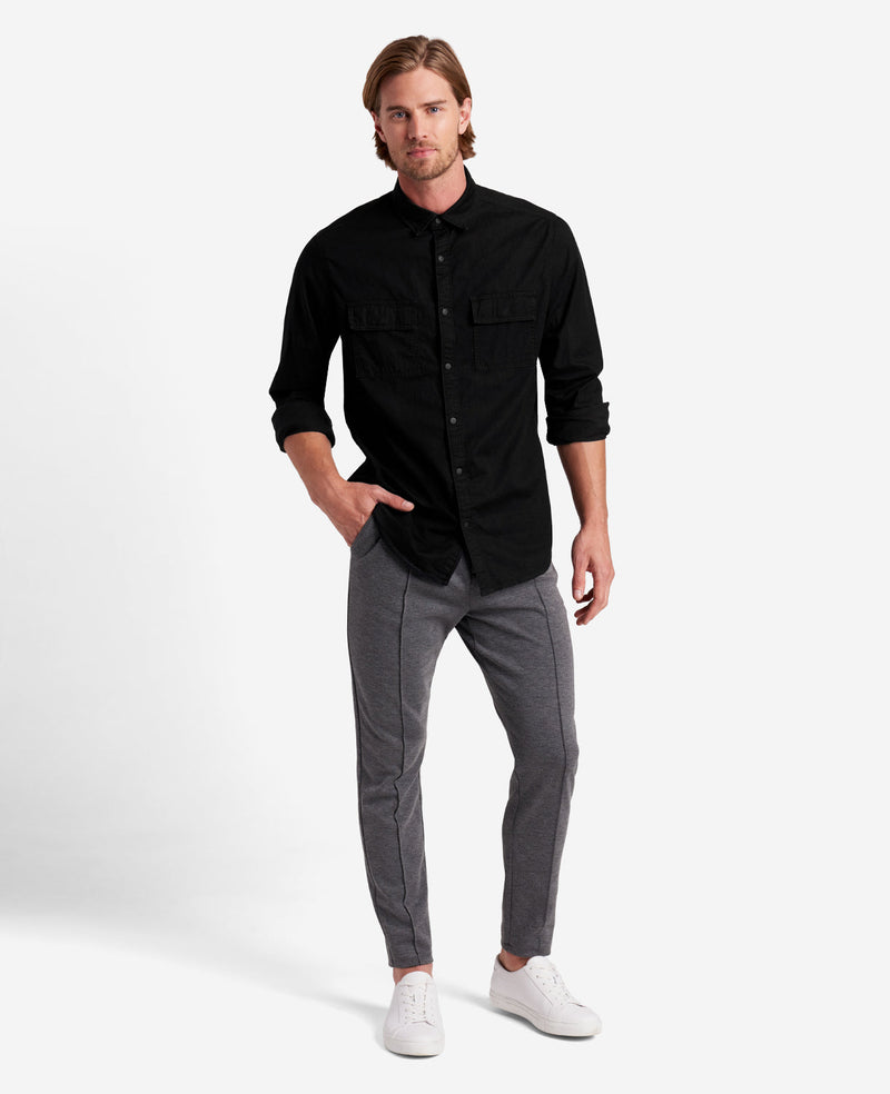 Shop Men's Stretch Denim Shirt Black | Kenneth Cole Shop Men's Stretch Denim Shirt Black | Kenneth Cole