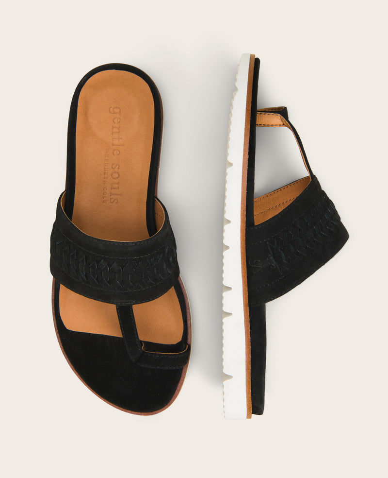 Lavern Lite Thong Sandal Black – Women's Braided Slide KC