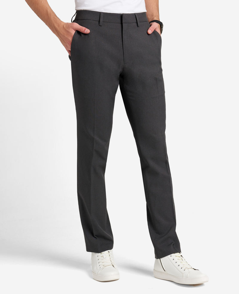 Modern-Fit Stretch Trouser Charcoal Check | Kenneth Cole Modern-Fit Stretch Trouser Charcoal Check | Kenneth Cole