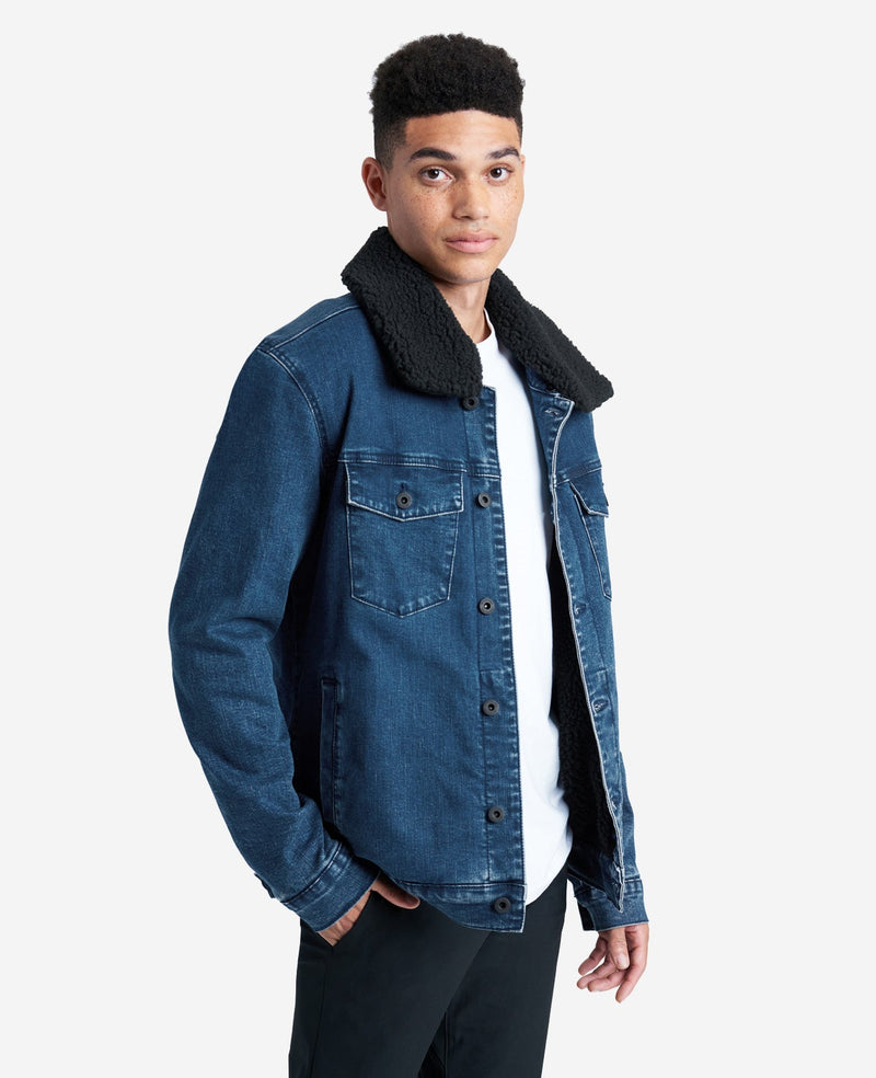 Collar Denim Coats And Jackets Men's Stretch Denim Jacket With