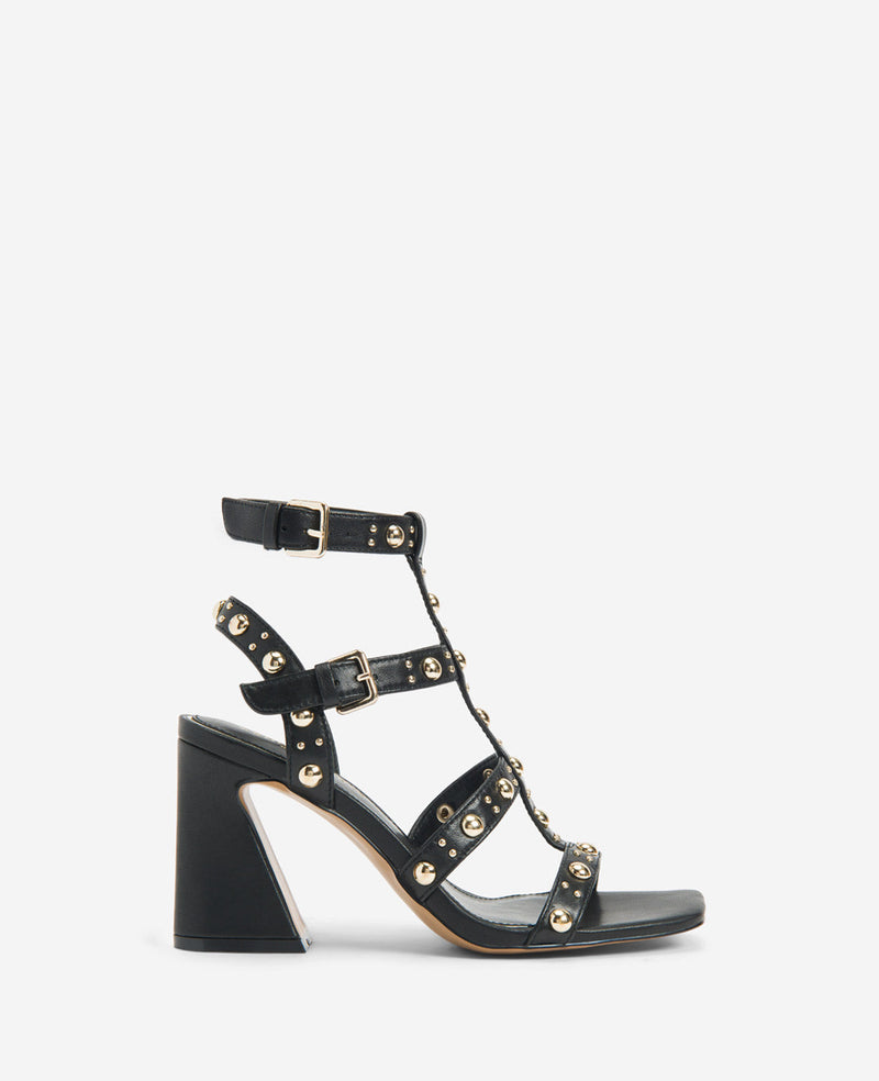 Black Block Heel Platform Sandals | SilkFred