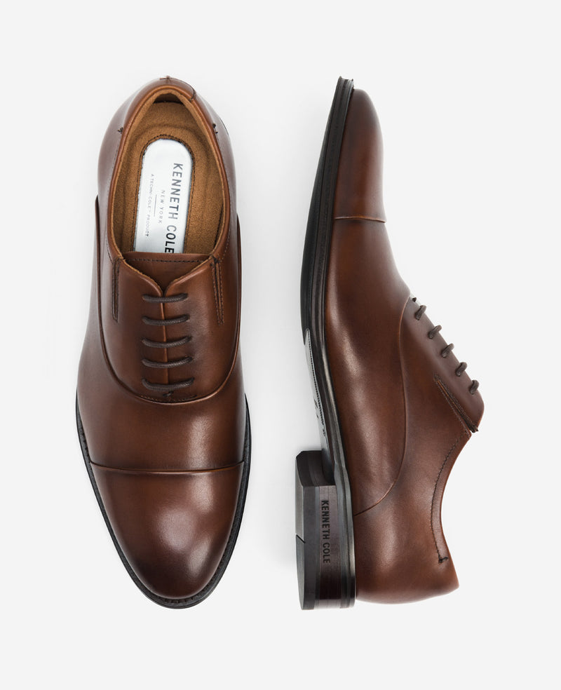 Shop Tully Cognac Leather Cap Toe Oxford | Kenneth Cole Shop Tully Cognac Leather Cap Toe Oxford | Kenneth Cole