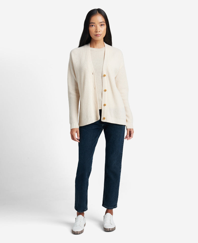 Kenneth Cole - Site Exclusive! Cashmere Ribbed-Knit Cardigan WOMENS SWEATERS for Women