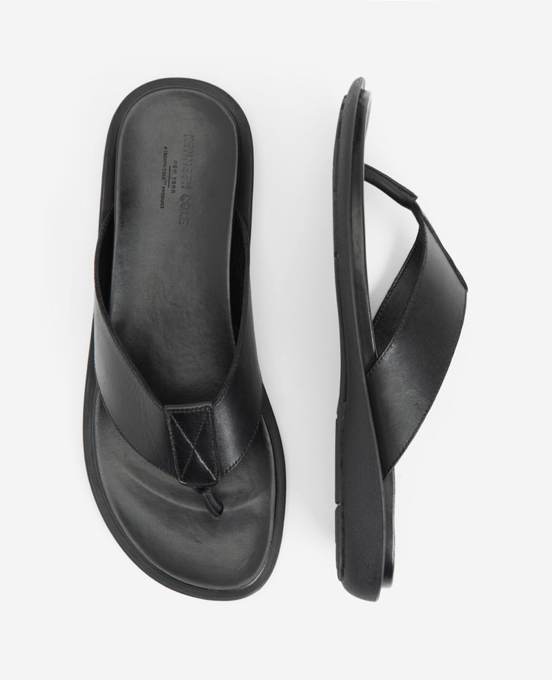 Kenneth Cole | Sand Leather Thong Sandal in Black, Size: 10 Kenneth Cole | Sand Leather Thong Sandal in Black, Size: 10